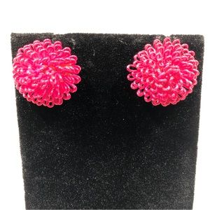 EARRINGS - PINK WIRE FLOWER